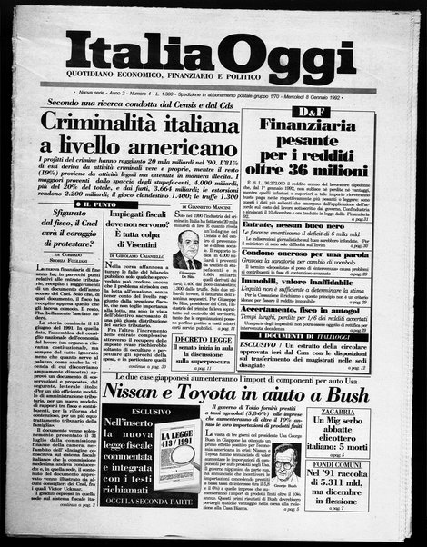 Italia oggi : quotidiano di economia finanza e politica